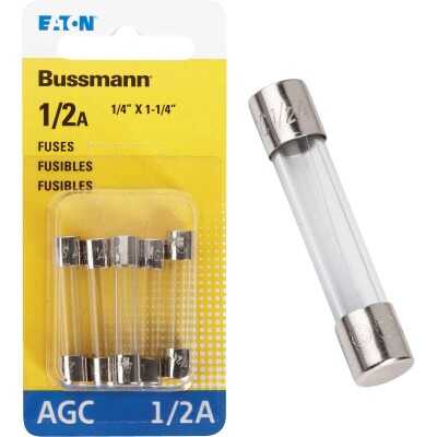 Bussmann 1/2-Amp 250-Volt AGC Glass Tube Automotive Fuse (5-Pack)